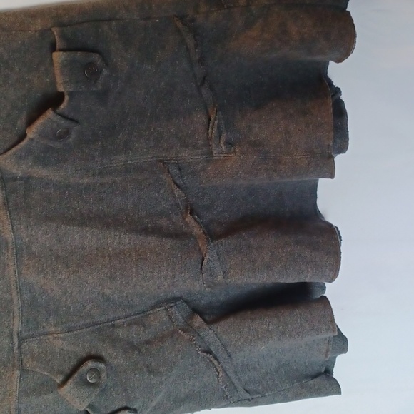 Nomads HempWear Mini Skirt, ruffle, distressed, gray, sz S - Picture 3 of 5